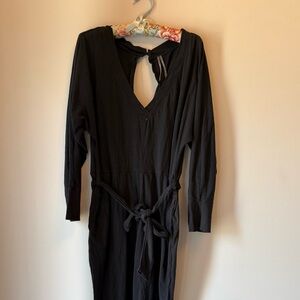 Anthropologie Black Long Sleeve Jumpsuit With Pockets, Size Small